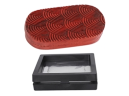 Fidget Slider Vermelho em Sandalwood para Alívio do Stress, Engraved LAXISCREED