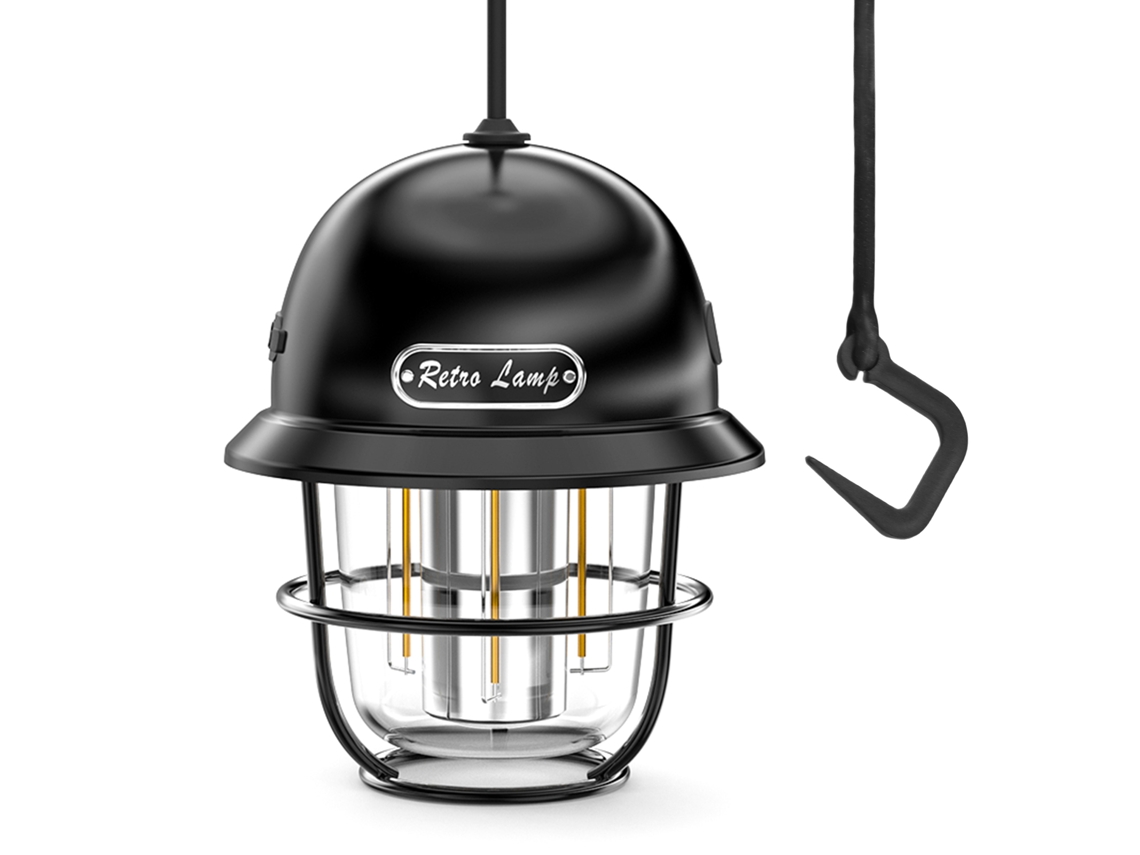 Lanterna de Camping Led Vintage Recarregável Resistente À Água