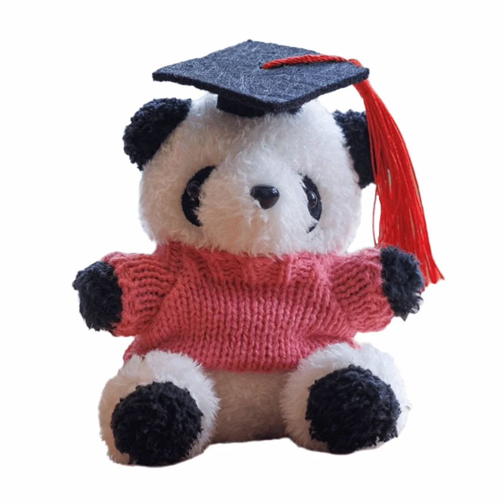 (rosa) Estatueta De Panda Fofa Para Formatura, 10cm, Adorável E Macia, Estilo Desenho Animado