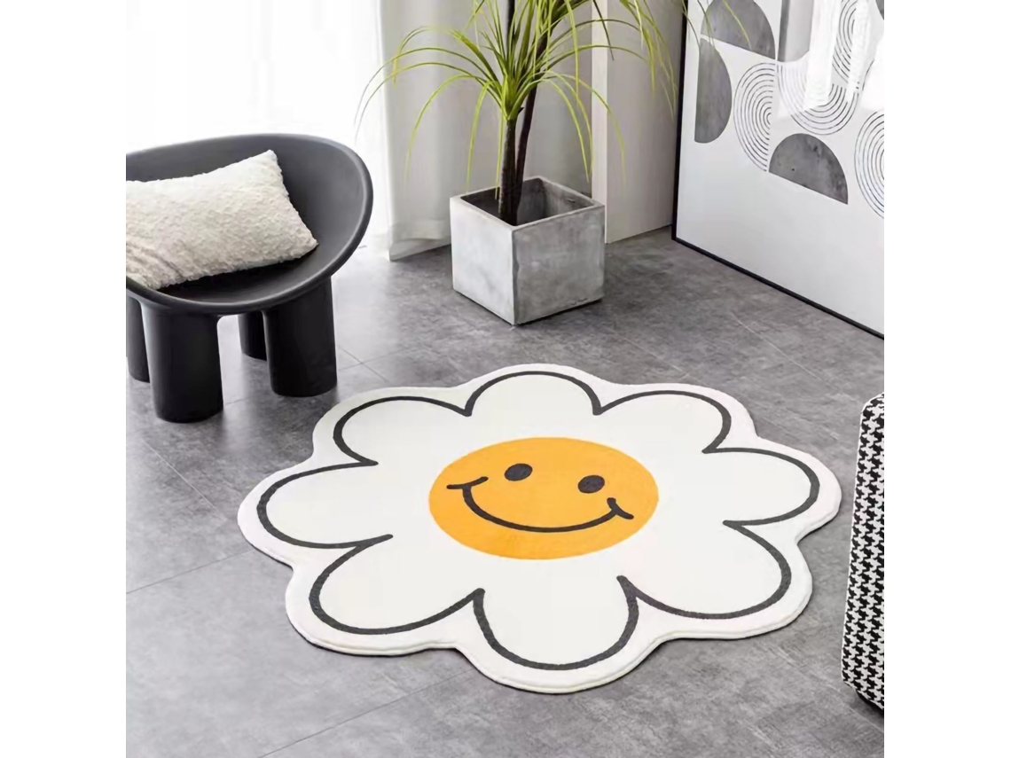Tapete Flor Cartoon Macio Antiaderente Absorvente para Quarto Cama 60cm/23.6in
