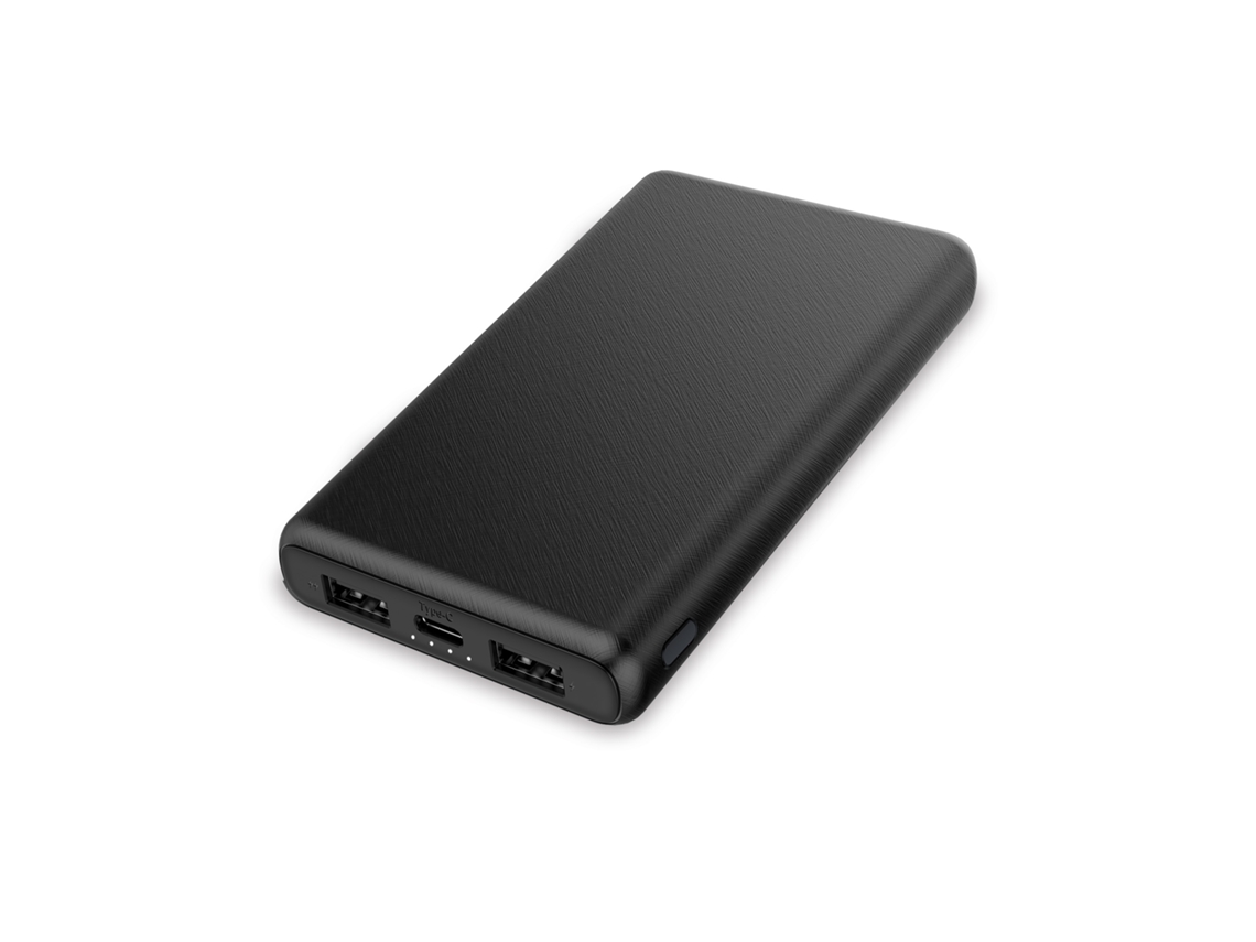 Powerbank Contact 10.000 Mah, Ultra Leve, 10 W, Carregamento Rápido, Carregamento Simultâneo, Cabo Usb-a Para Usb-c Incluído, Preto