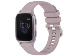 Bracelete de Smartwatch para Garmin Venu / Venu SQ Liquid Glossy Silver Buckle Silicone Watch Band (roxo)
