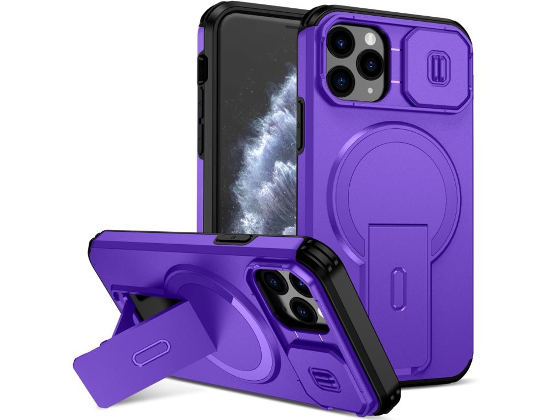 Capa Com Suporte Magsafe Para Iphone 11 Pro - Abertura Deslizante Com Proteção De Câmara