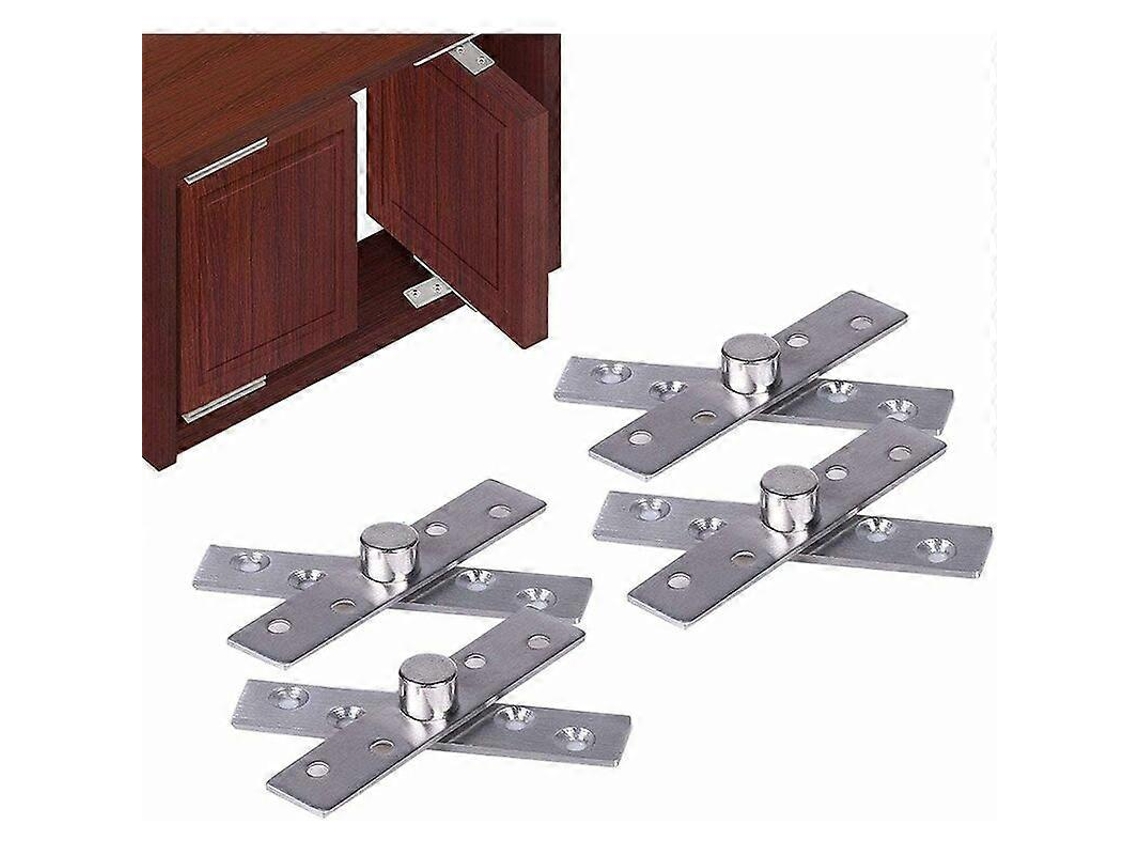 Bisagras de Pivote de Acero Inoxidable, Rotación Oculta 360 Grados, para Armarios Ventanas Puertas, 4 Piezas