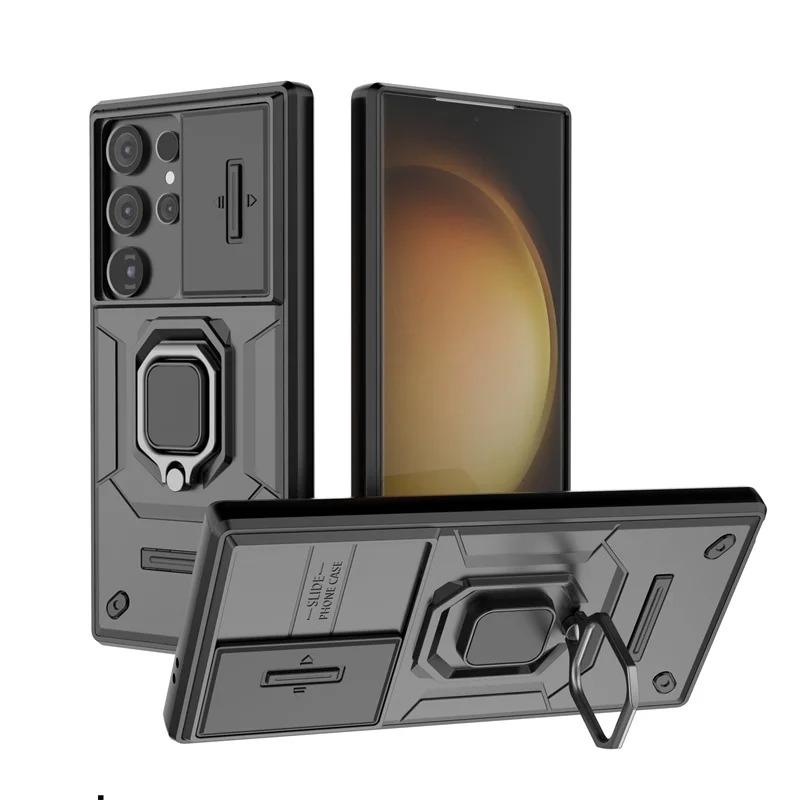 (preto, Galaxy S26 Plus) Capa Magnética Para Celular Com Suporte Veicular E Proteção Fosca Para A Câmera Deslizante.