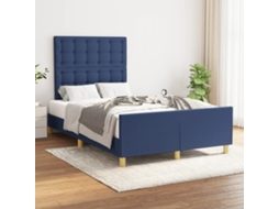 Vidaxl Estrutura De Cama Sem Colchão 120x190 Cm Tecido Azul