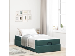 Vidaxl Estrutura De Cama Com Colchão 2 Unid. Verde Veludo