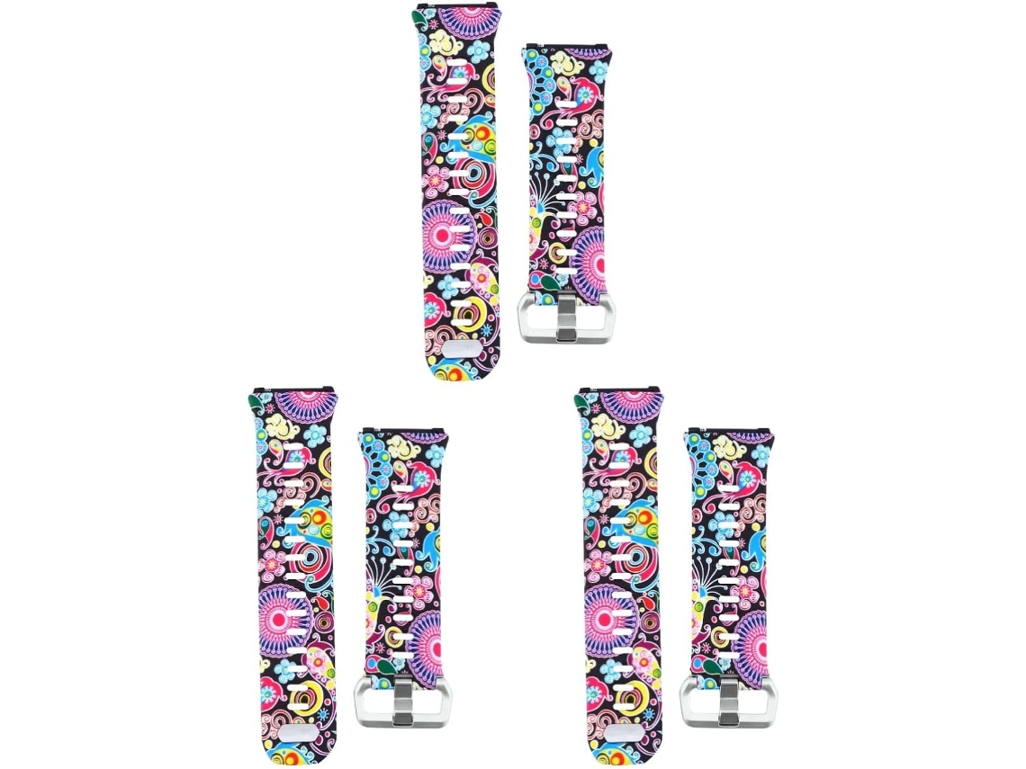 Conjunto De 3 Pulseiras Silicone Com Estampa Elegante, Compatíveis O