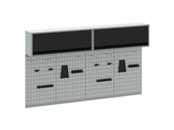 Conjunto de 6 Armários e Painel de Ferramentas VIDAXL montados na parede em metal preto