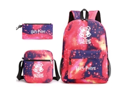 Conjunto Mochila Escolar 3 Peças, Aulas, Bolsa Ombro, Inclui Estojo