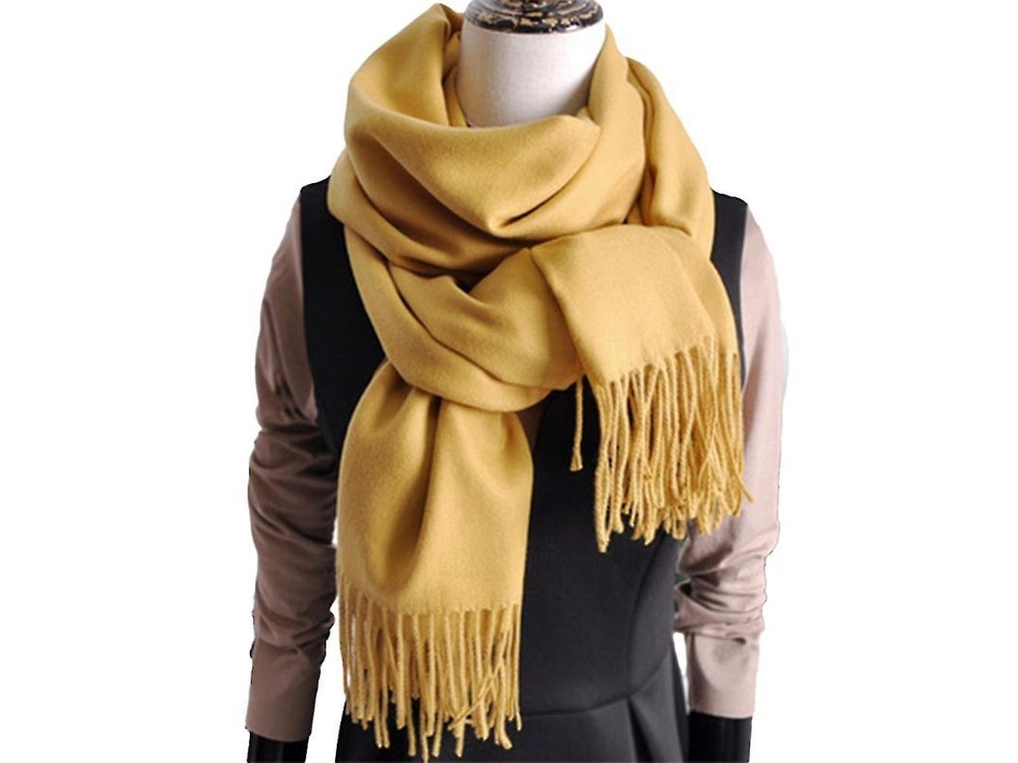 2026 bufanda Manta para Mulher com Textura de Cashmere Suave e Tassels, Design Clássico, Cor Sólida e Versátil para Outono, Inverno e Primavera