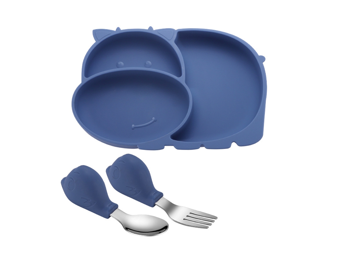 Prato Dividido em Silicone para Crianças Prato Portátil com Sucção Antiderrapante NEVEANCE