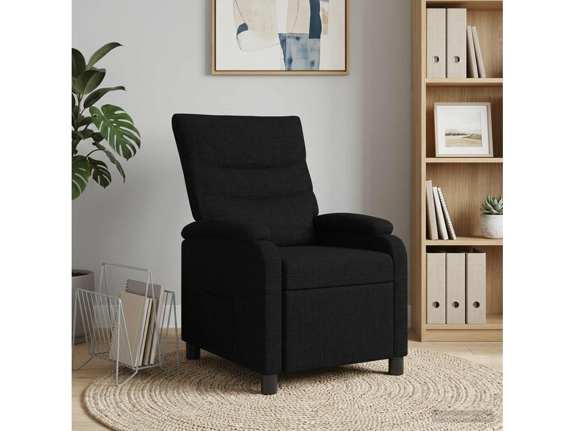 Vidaxl Reclinável Preto Tecido