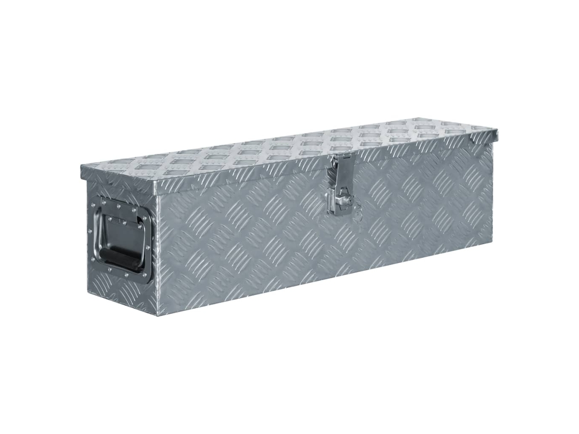 Caixa De Arrumação Vidaxl Prateado Alumínio (80,5x22x22 Cm)