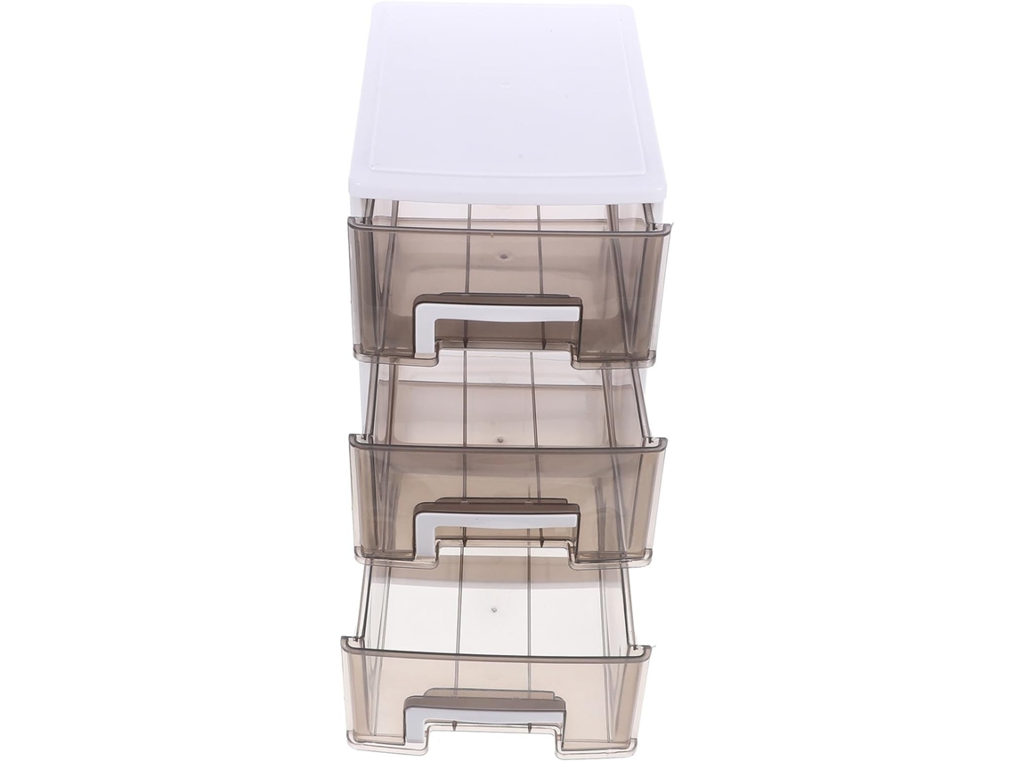 Caixa Organizadora Amosfun com 3 Gavetas em Plástico Pp, Design Simples e Elegante, Leve Otimizada para Espaço