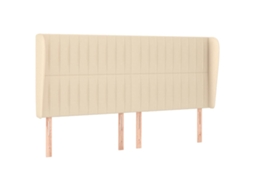 Cabeceira de cama VIDAXL Creme Tecido (163x23x118/128 cm)