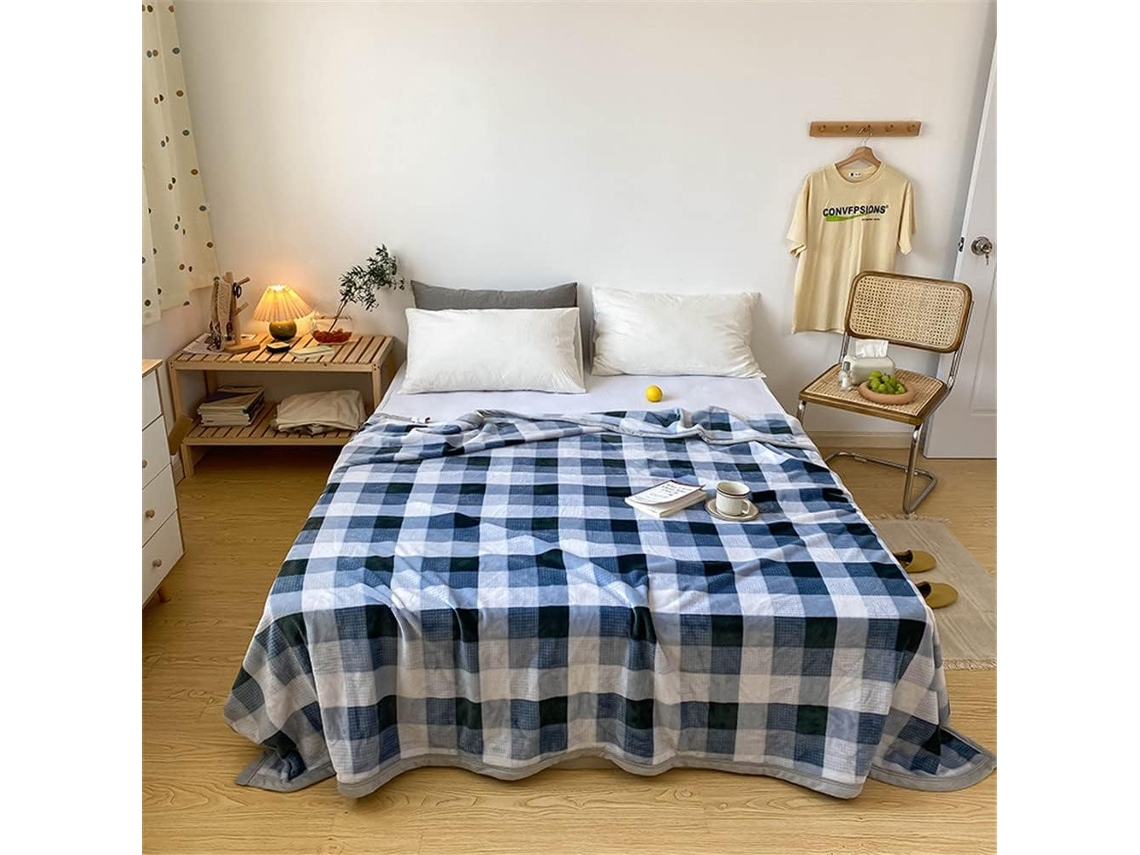 Manta de Lã Estampada Clássica Fansu Flanela Grossa Macia e Quente para Cama Sofá Quarto Viagens Crianças Sala