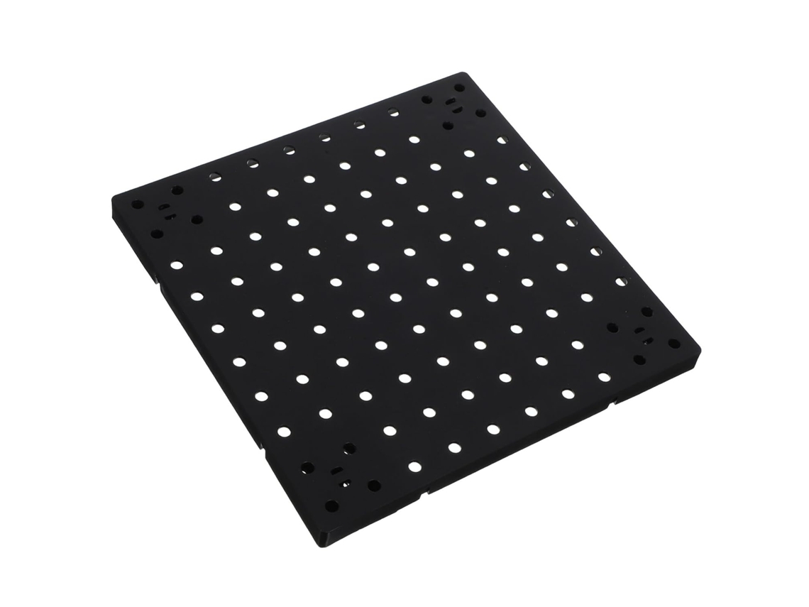 Kit De Placa Perfurada Abs Preta 10x10 Polegadas Para Parede