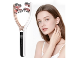 Aparelho Facial Ems Rf com Luz Vermelha e Azul e 8 Rolos de Massagem CHRONUS (branco)
