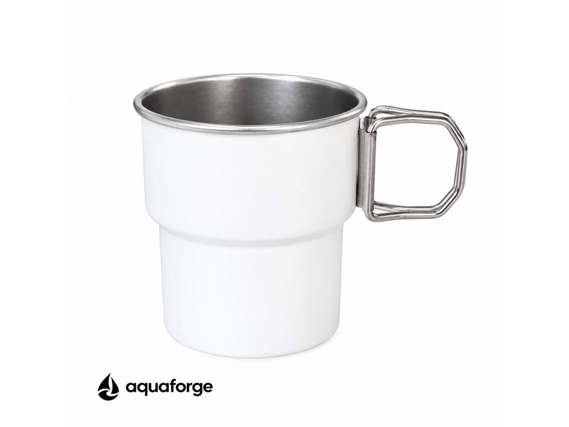 Copo Aquaforge Com 0,3 L E Aço Inoxidável 304, Branco