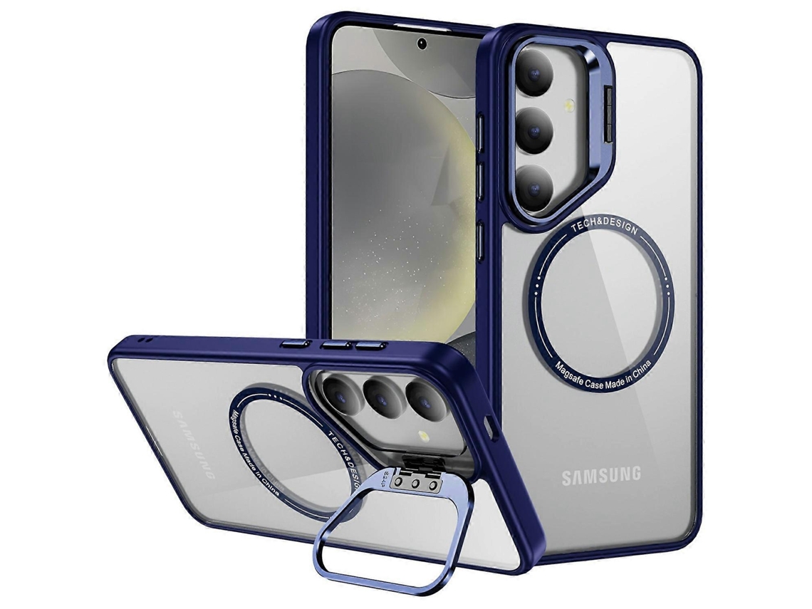 Capa Traseira Transparente Com Suporte Para Samsung Galaxy S24 Compatível Com Magsafe