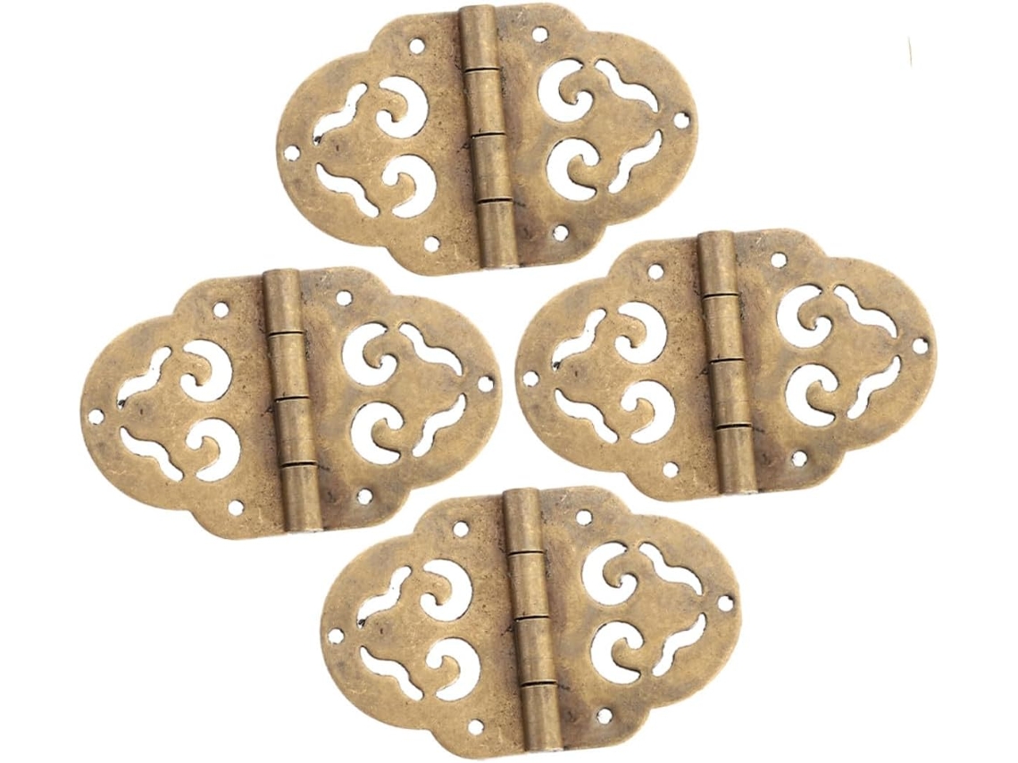 4 Mini De Cobre Para Caixas Madeira, Armazenamento Joias E Artesanato.