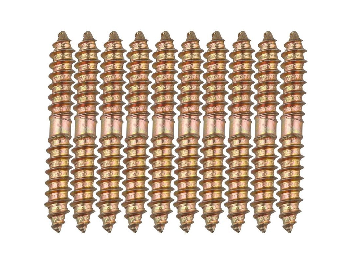10 Parafusos De Pino Para Móveis - M6 X 50 Mm De Duas Pontas - Madeira Para Madeira
