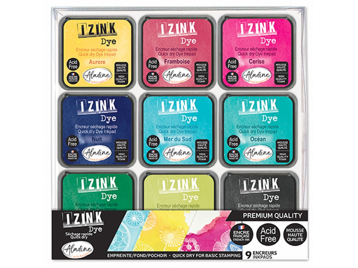 Conjunto De Almofadas De Tinta Aladine Almofadas De Carimbo Para Hobby Criativo, 9 Cores