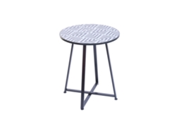 Mesa de Metal com Detalhes em Pedra ALEXANDRA HOUSE LIVING (60x60x75,5cm)