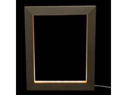 Porta Retratos Madeira Maciça Iluminação Led Noturna Suporte Exclusivo Fotos Ideal Decoração Presente Luz Mesa GOKOCO