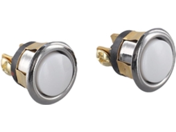 Botão Campainha de substituição com luz amarela, fácil instalação e design robusto em metal para maior durabilidade.