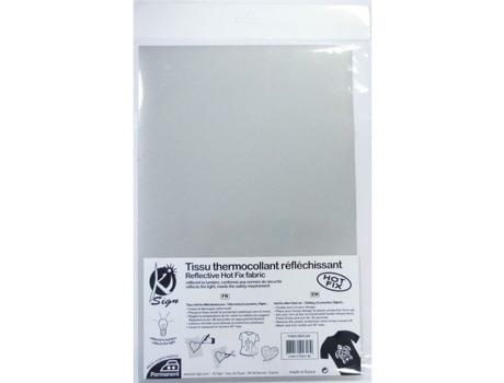 Tecido refletivo termoadesivo Ki Sign, fabricado na França, 21 x 29,7 cm