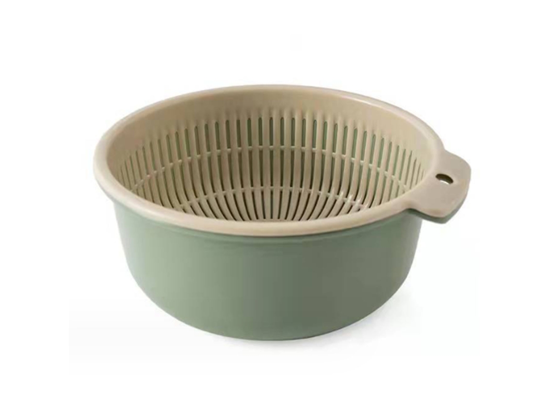 Cesta de escorrimento de duas camadas, multifuncional, para lavar frutas e legumes, tigela de cozinha em S/MARCA