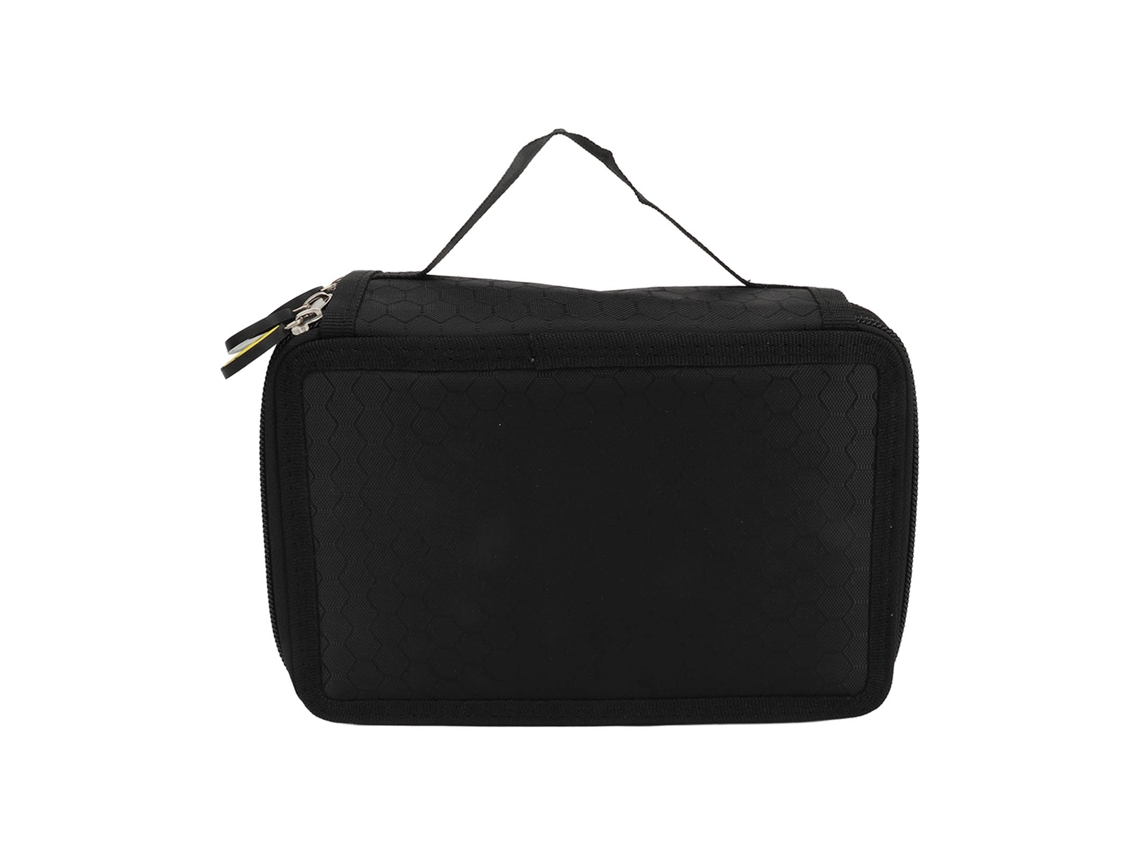 Estuche de Lápices de Gran Capacidad 72 Espacios 4 Capas Con Mango Color Negro para Lápices Ordinarios