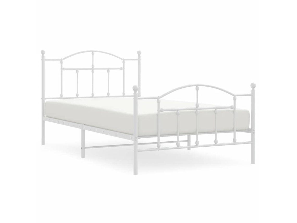 Bed Frame, Bed Frames Vidaxl Branco Aço (100 X 200 Cm)