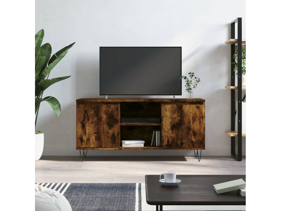 Vidaxl Móvel De Tv 104x35x50 Cm Derivados De Madeira Carvalho Fumado