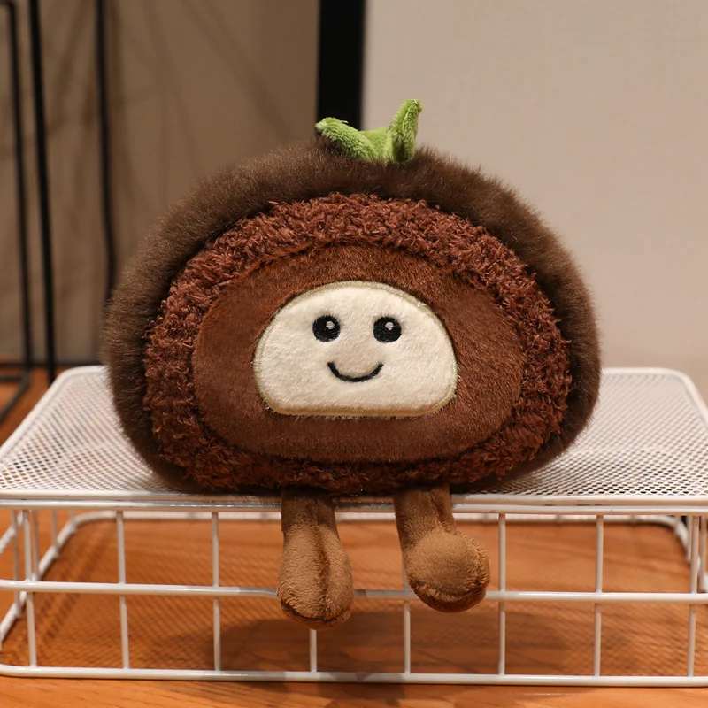 (chocolate 10x15cm) Lindo Brinquedo De Pelúcia Em Formato De Rocambole Sorridente, Boneco De Sobremesa Macio Em Estilo Desenho Animado
