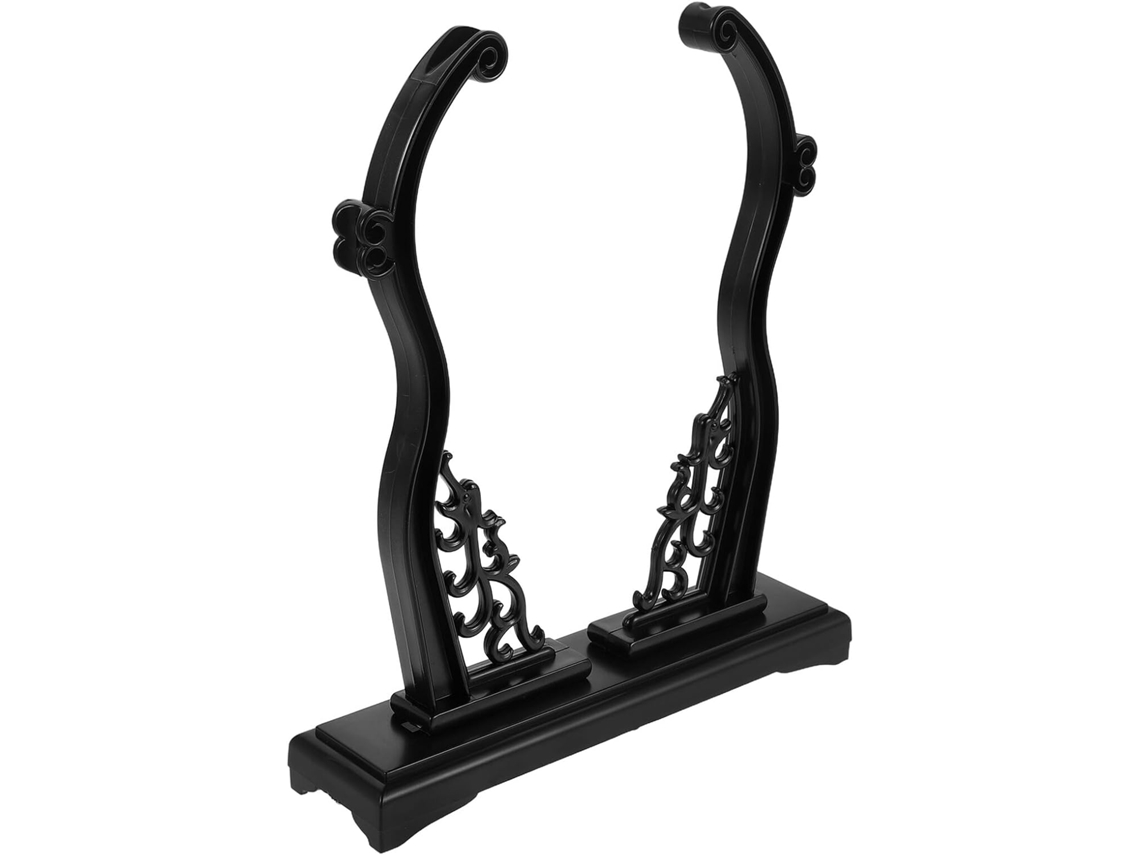 Suporte Grande Imikeya Para Leque Japonês Em Resina Preta, Base Decorativa Estável Para Exibição Em Casa E Eventos