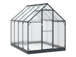 Vidaxl Estufa De Jardim Com Porta Antracite 183,5 X 243,5 X 207 Cm