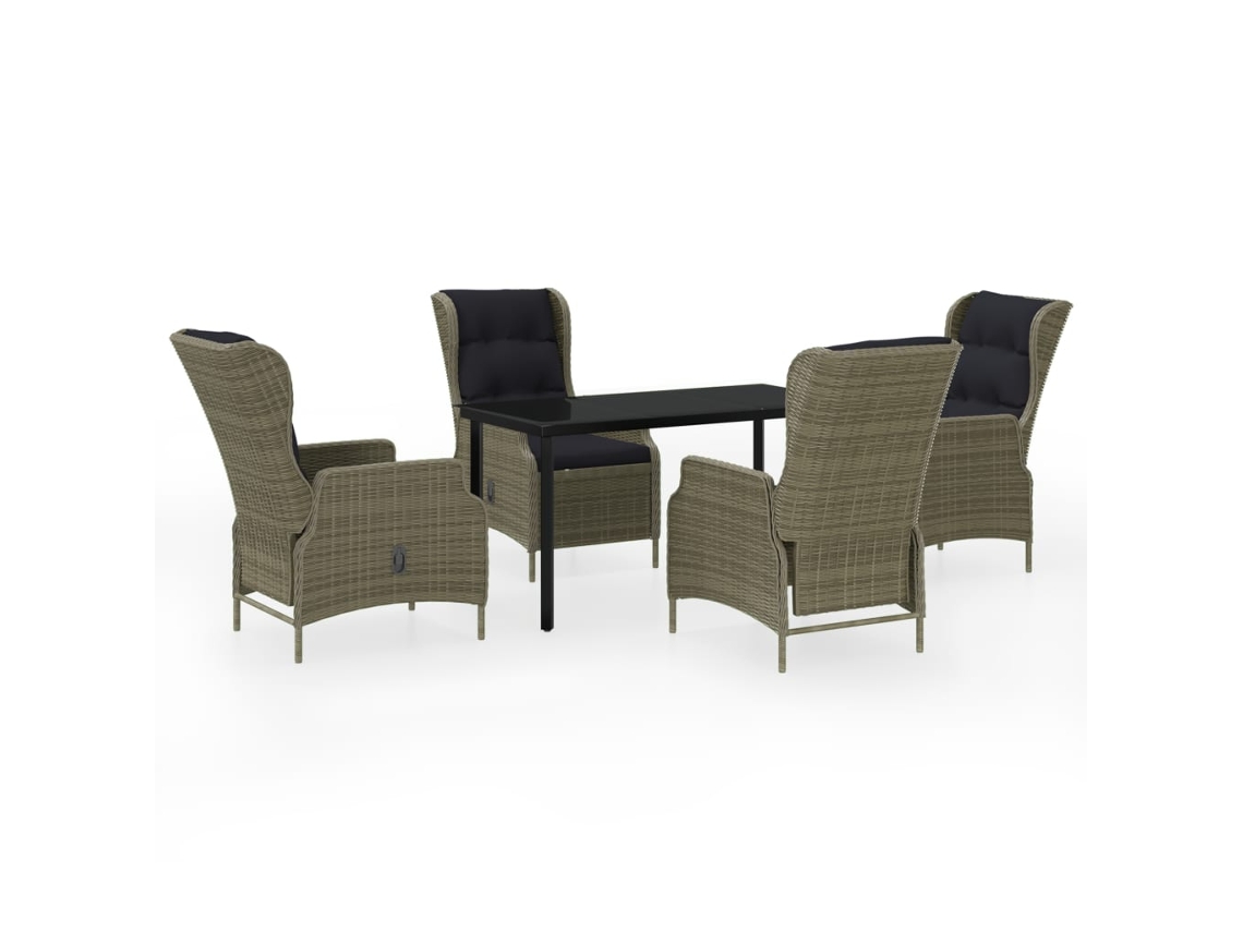 Garden Dining Set, Garden Dining Sets Vidaxl Marrom Rattan / Vime (140 Cm Table Length)