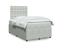 Vidaxl Cama Boxspring C/ Colchão 120x200 Cm Veludo Cinzento-claro