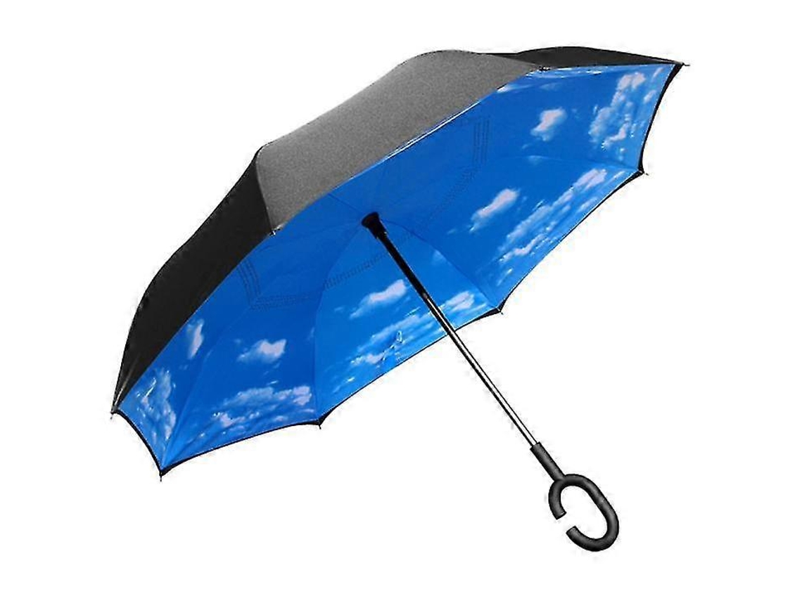 Guarda Chuva Invertido Impermeável De Camada Dupla Com Cabo Em C Presente De Natal Hengjian