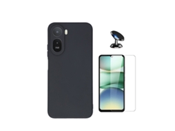 Kit Vidro Clearglass Capa Silicone Líquido Suporte Magnético Phonecare Para Xiaomi Redmi A7 Pro - Preto
