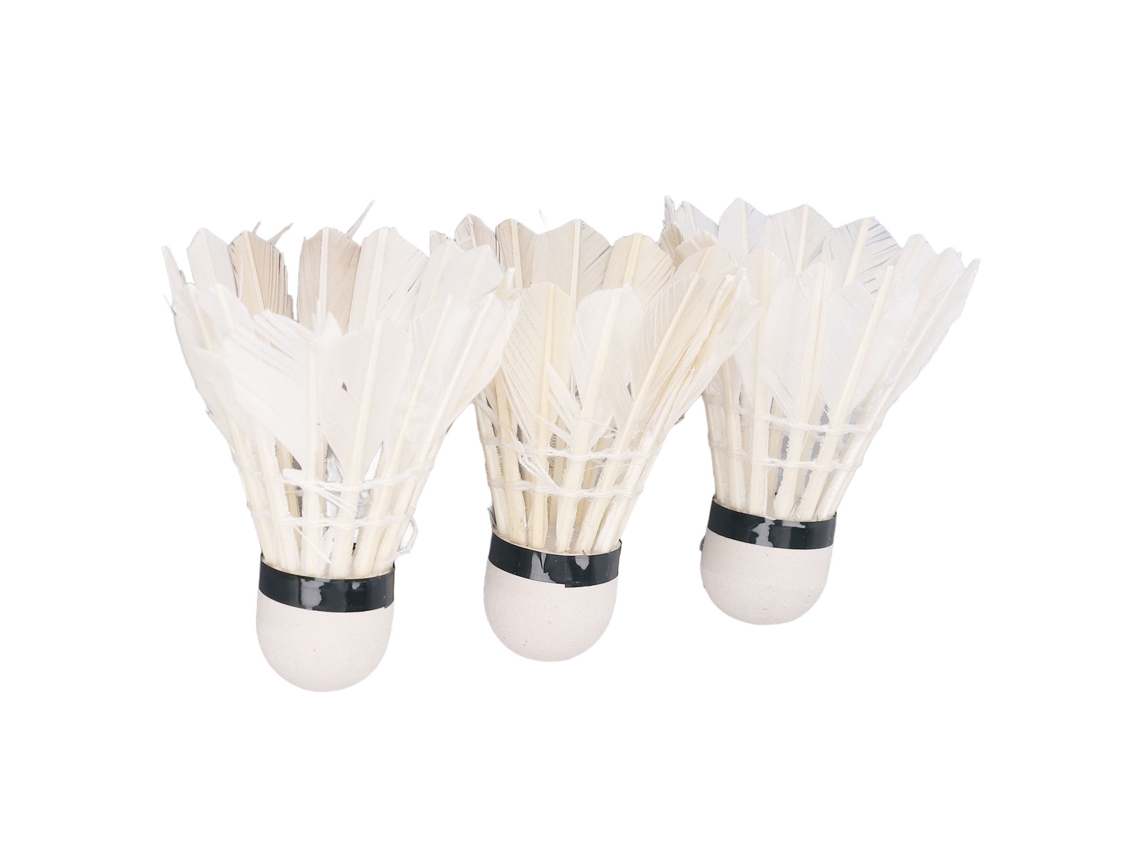 2026rebe-3pcs Volante De Pluma De Ganso Profesional Estable Duradero Blanco Para Deportes Interior Exterior