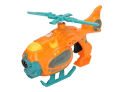 Mali brinquedo de Soprar Bolhas Elétrico em Forma de Helicóptero com Som e Luz Laranja