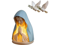 Luminária Noturna Nossa Senhora Do Rosário Estátua Elegante De Mesa