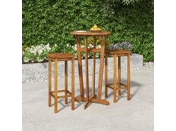 Conjunto de Bar de Jardim 3 Peças Madeira De Acácia Maciça Dkd Home Decor