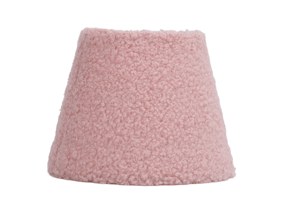 Abajur de Pelúcia Macio Decorativo Cone Rosa para Lâmpada de Mesa E27 E14 S/MARCA