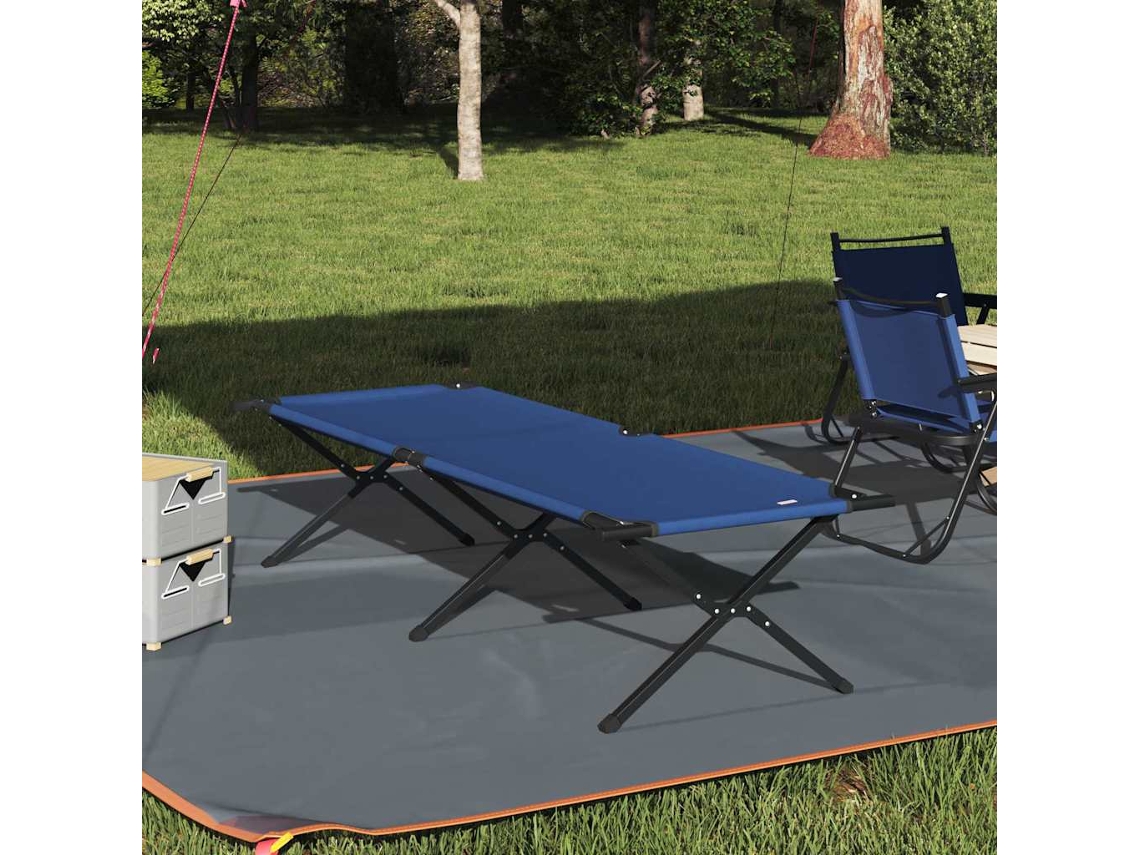 Vidaxl Cama De Camping Dobrável Azul 210 X 80 X 46 Cm Tecido Oxford