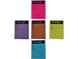 Blocos de notas de papel autoadesivos coloridos, 5 unidades, forte aderência e acabamento impecável para uso diário.